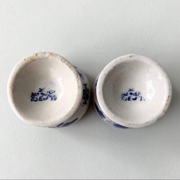 Vintage Blue and White Ceramic Egg Holder Set of 2 - Picture 5 of 5